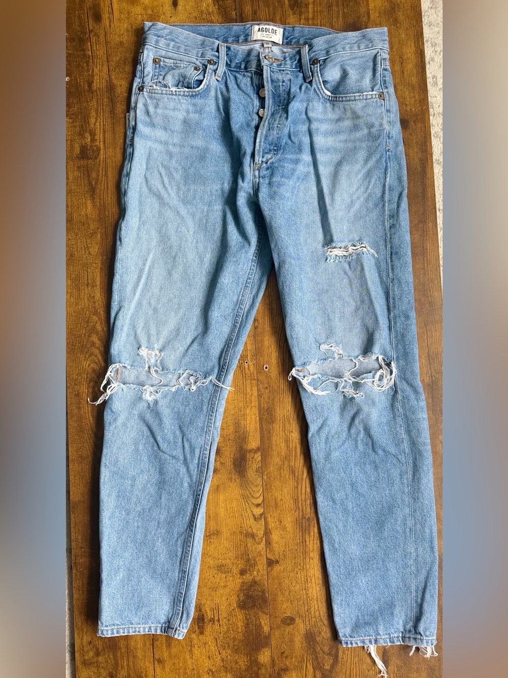 AGOLDE Jamie High Rise Classic Distressed Jeans Dakota Size 29
